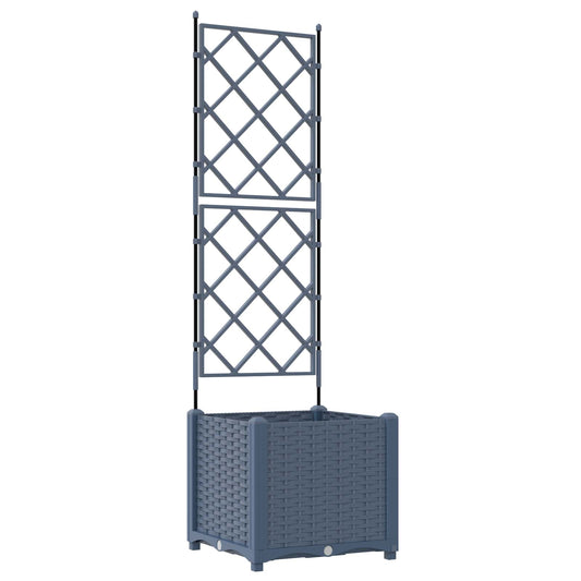 vidaXL Garden Planter Grey 40 x 40 x 143 cm PP
