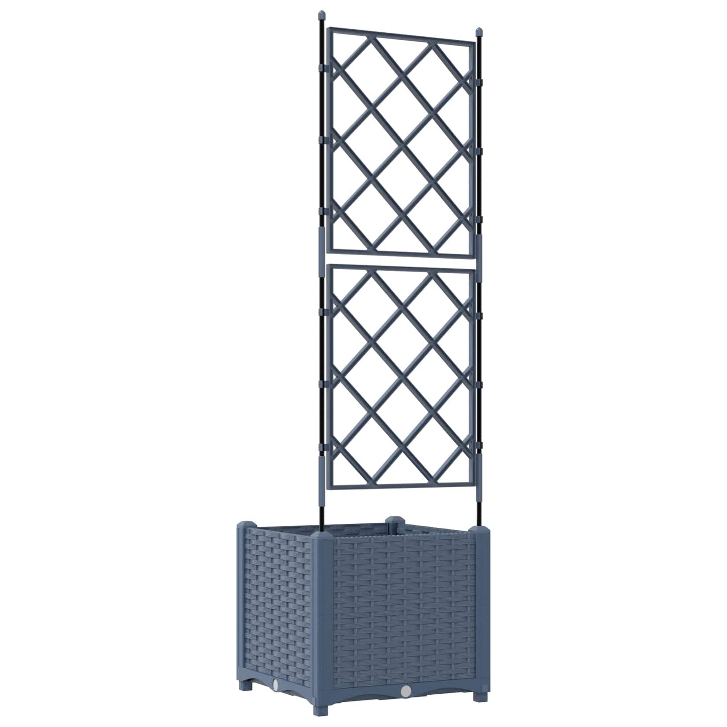 vidaXL Garden Planter Grey 40 x 40 x 143 cm PP