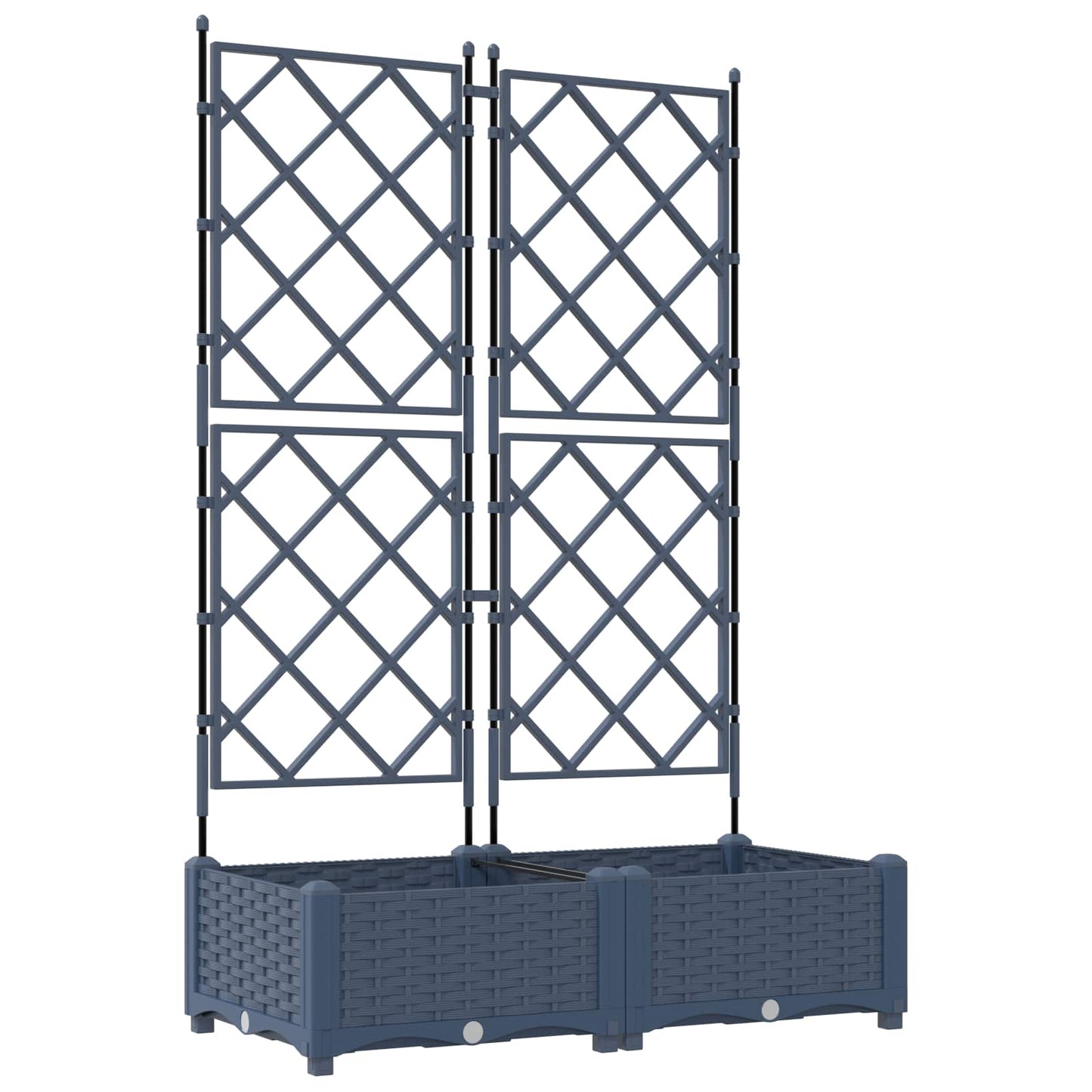 vidaXL Garden Planter 2 pcs Grey 80 x 40 x 125.5 cm PP