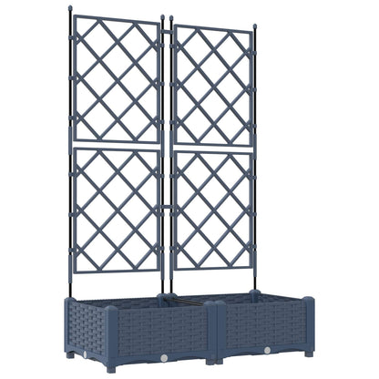 vidaXL Garden Planter 2 pcs Grey 80 x 40 x 125.5 cm PP