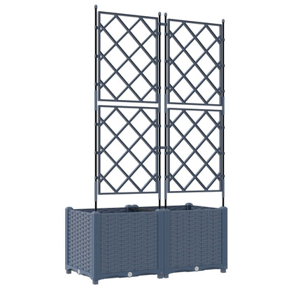 vidaXL Garden Planter 2 pcs Grey 80 x 40 x 143 cm PP