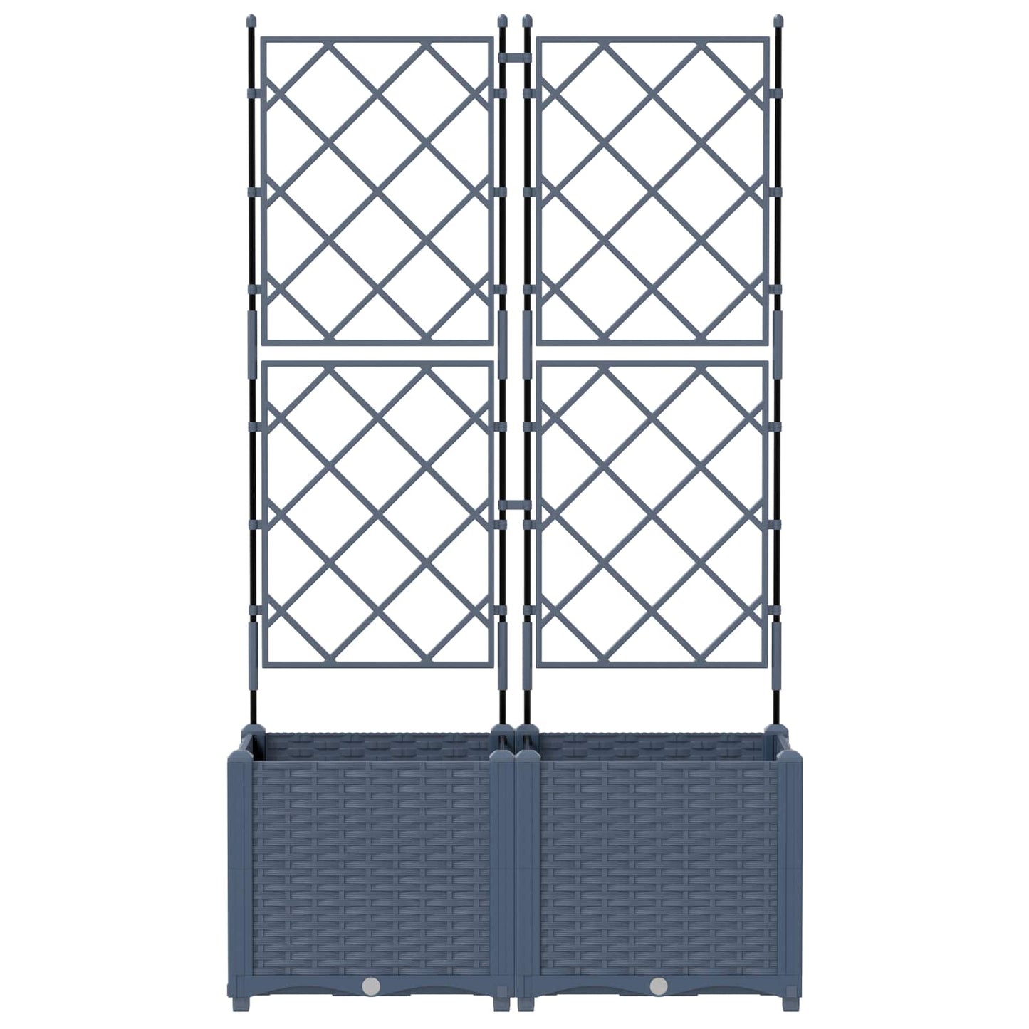 vidaXL Garden Planter 2 pcs Grey 80 x 40 x 143 cm PP