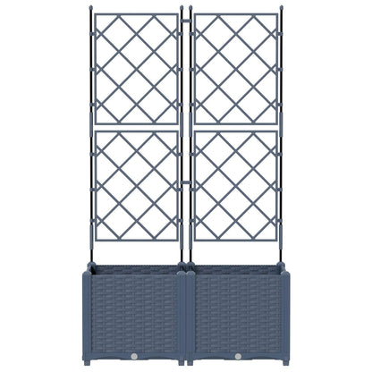 vidaXL Garden Planter 2 pcs Grey 80 x 40 x 143 cm PP