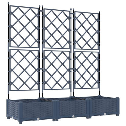 vidaXL Garden Planter 3 pcs Grey 120 x 40 x 125.5 cm PP