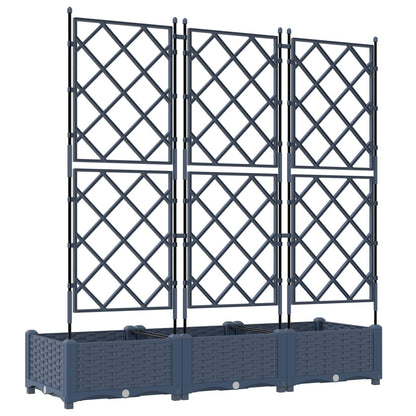 vidaXL Garden Planter 3 pcs Grey 120 x 40 x 125.5 cm PP