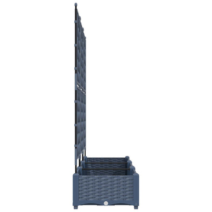 vidaXL Garden Planter 3 pcs Grey 120 x 40 x 125.5 cm PP