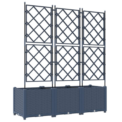 vidaXL Garden Planter 3 pcs Grey 120 x 40 x 143 cm PP