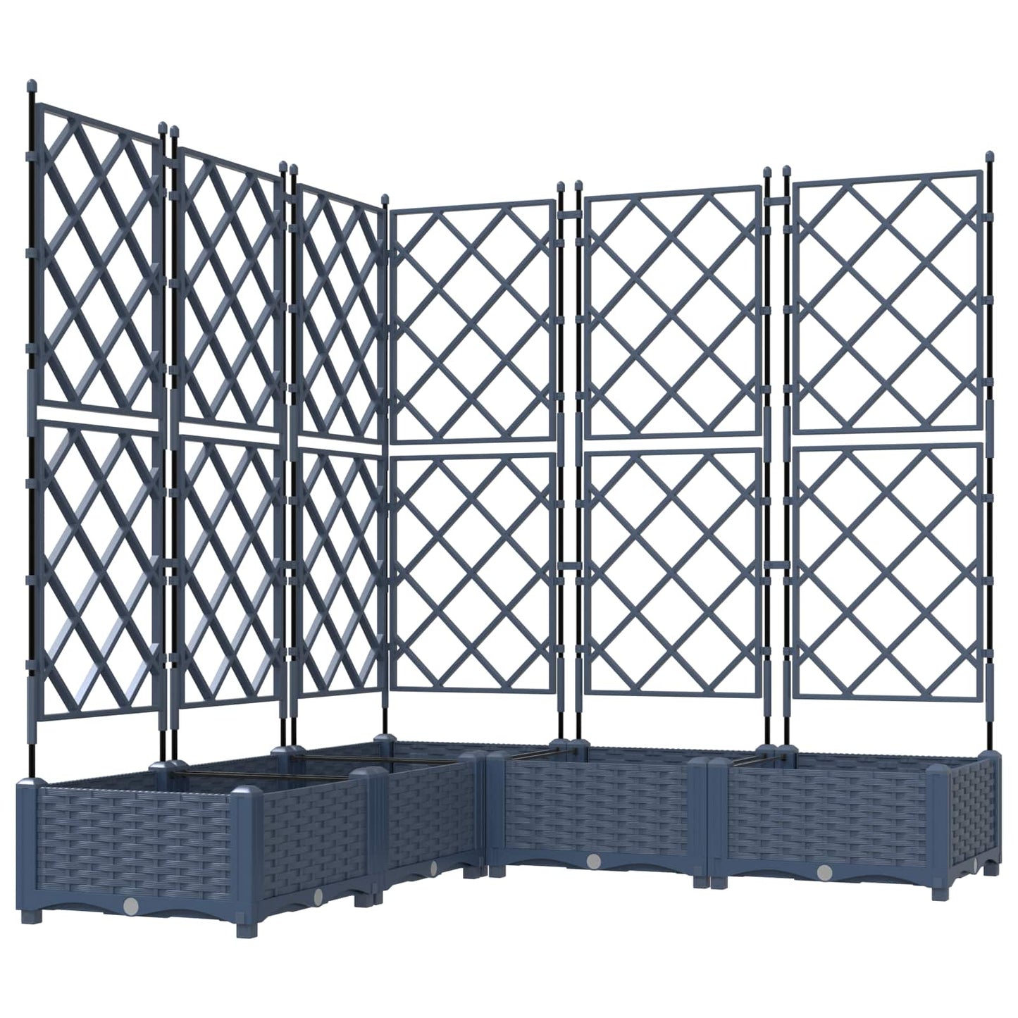 vidaXL Garden Planter 5 pcs Grey 120 x 120 x 125.5 cm PP