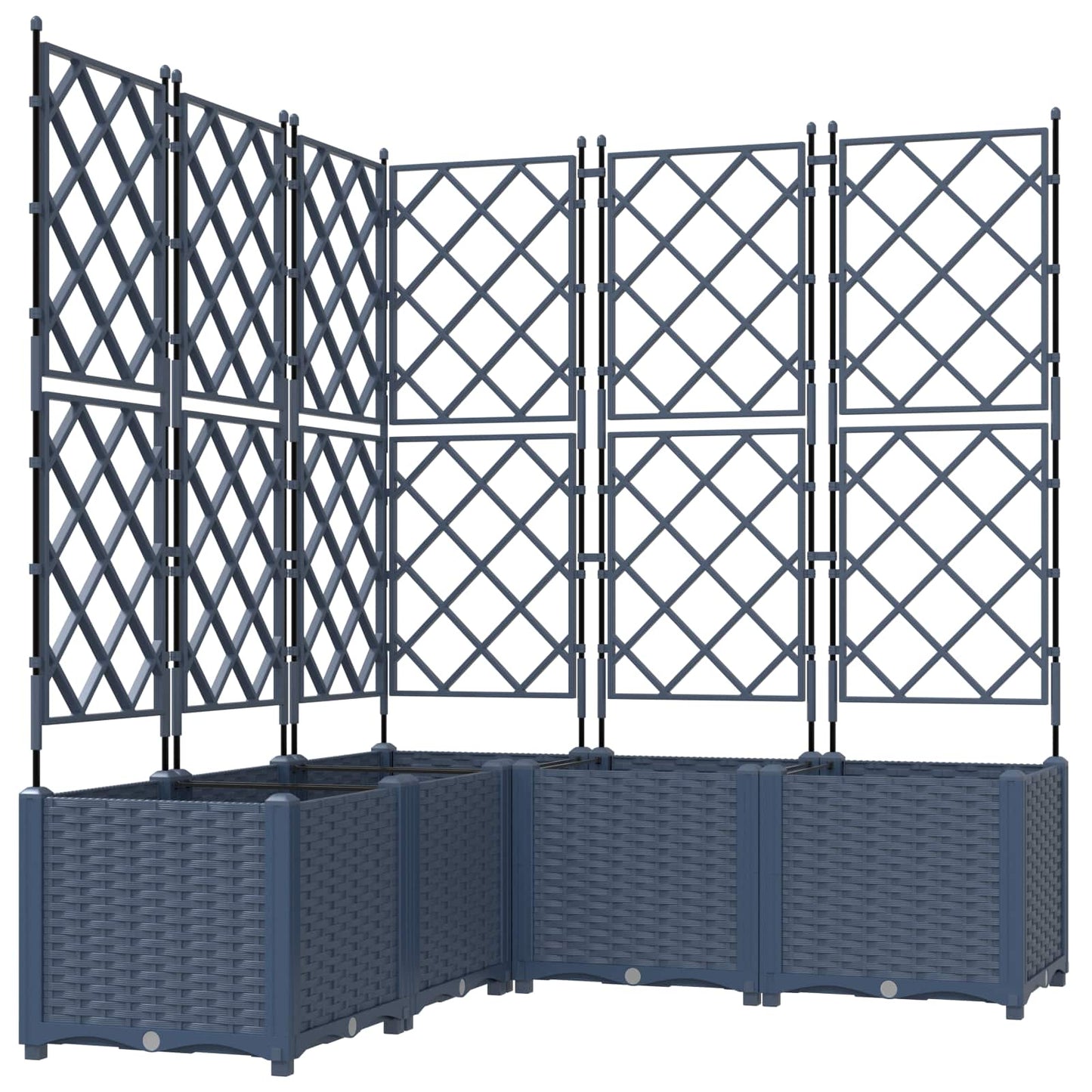 vidaXL Garden Planter 5 pcs Grey 120 x 120 x 143 cm PP