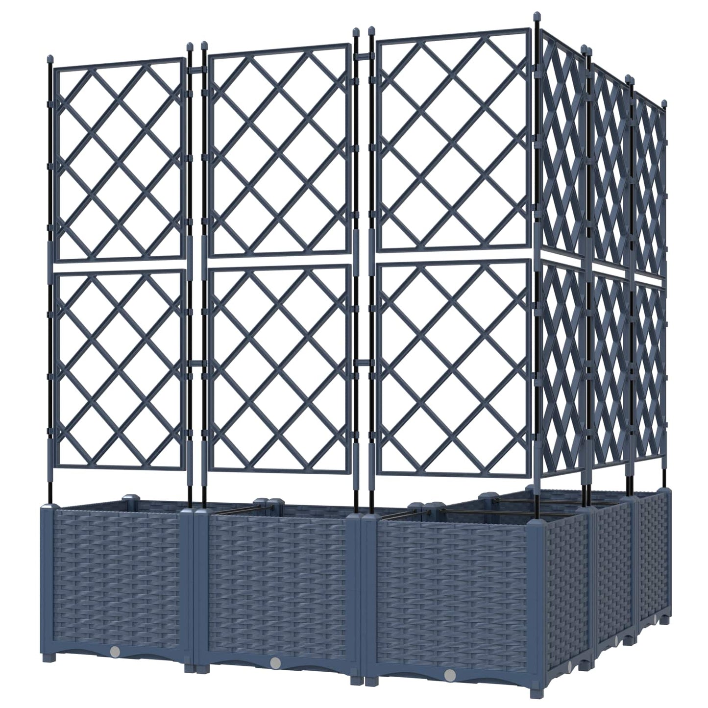 vidaXL Garden Planter 5 pcs Grey 120 x 120 x 143 cm PP