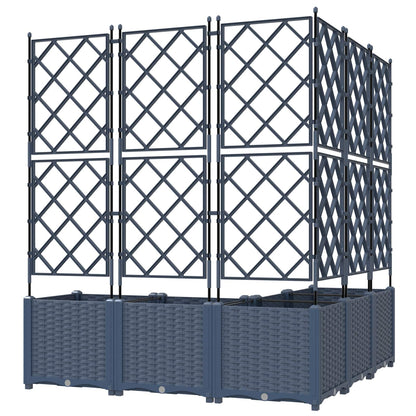 vidaXL Garden Planter 5 pcs Grey 120 x 120 x 143 cm PP