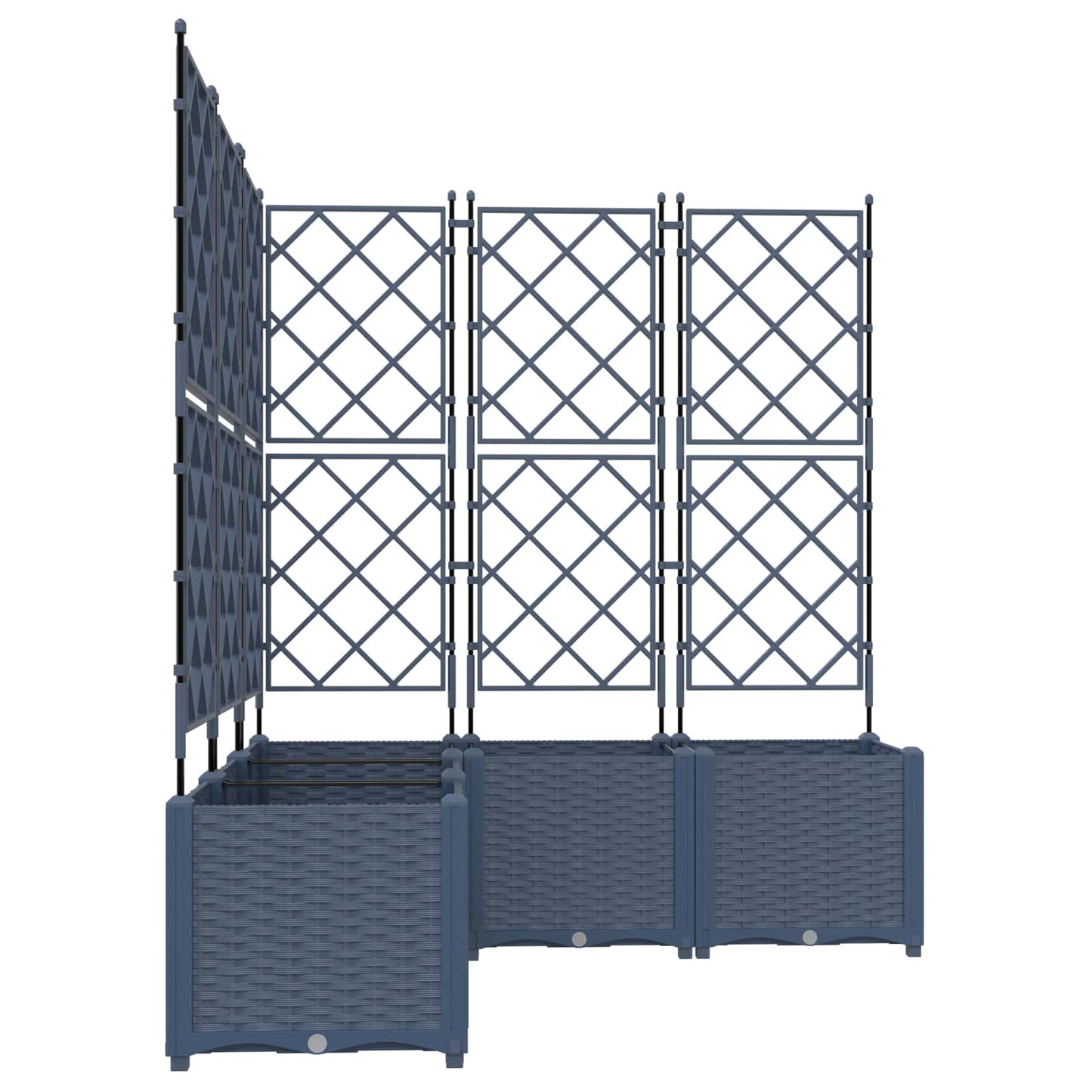 vidaXL Garden Planter 5 pcs Grey 120 x 120 x 143 cm PP