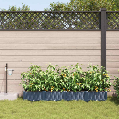 vidaXL Garden Planter 4 pcs Grey 160 x 40 x 22 cm PP