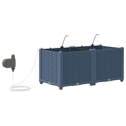 vidaXL Garden Planter 2 pcs Grey 80 x 40 x 37.5 cm PP