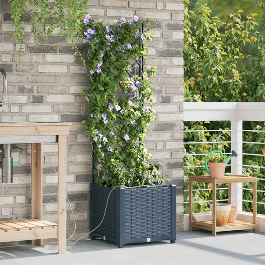 vidaXL Garden Planter Grey 40 x 40 x 142 cm PP