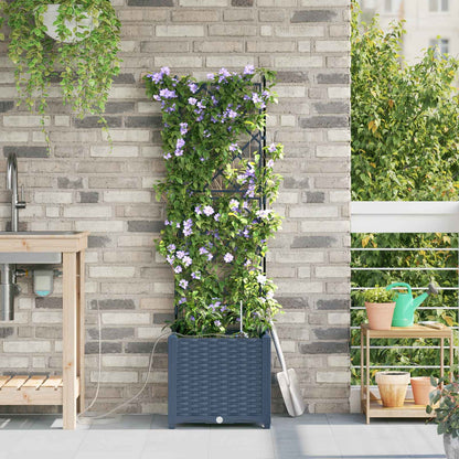 vidaXL Garden Planter Grey 40 x 40 x 142 cm PP