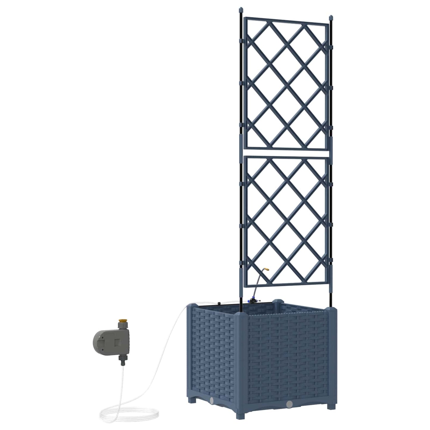 vidaXL Garden Planter Grey 40 x 40 x 142 cm PP