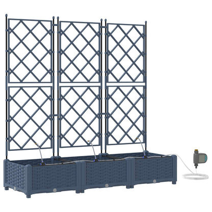 vidaXL Garden Planter 3 pcs Grey 120 x 40 x 126 cm PP