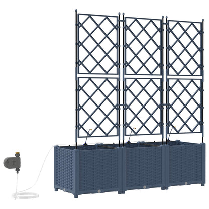 vidaXL Garden Planter 3 pcs Grey 120 x 40 x 142 cm PP