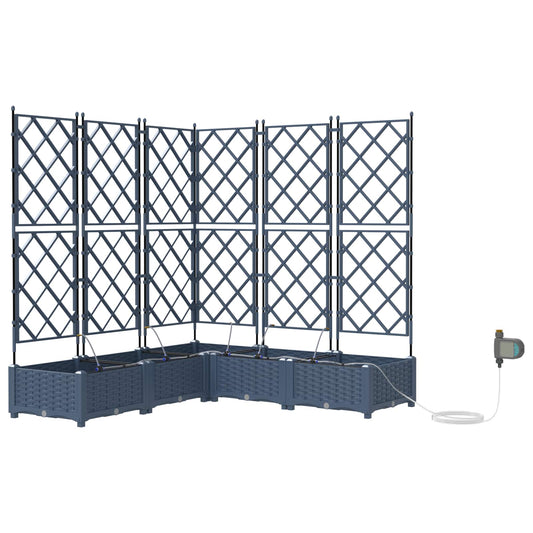 vidaXL Garden Planter 5 pcs Grey 120 x 120 x 126 cm PP