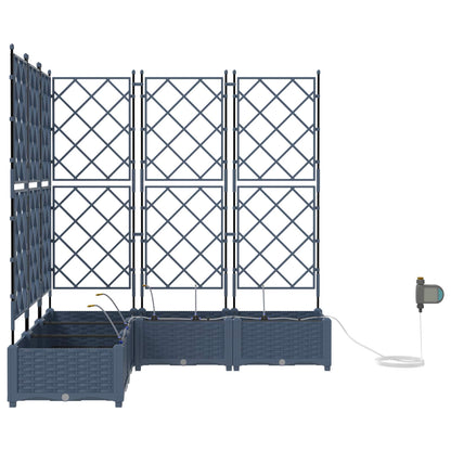 vidaXL Garden Planter 5 pcs Grey 120 x 120 x 126 cm PP