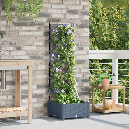 vidaXL Garden Planter LiGht Grey 40 x 40 x 125.5 cm PP