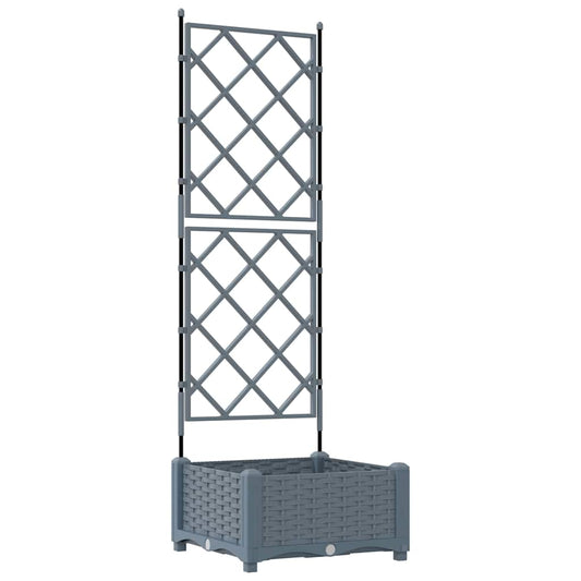 vidaXL Garden Planter LiGht Grey 40 x 40 x 125.5 cm PP