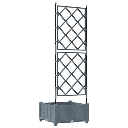 vidaXL Garden Planter LiGht Grey 40 x 40 x 125.5 cm PP