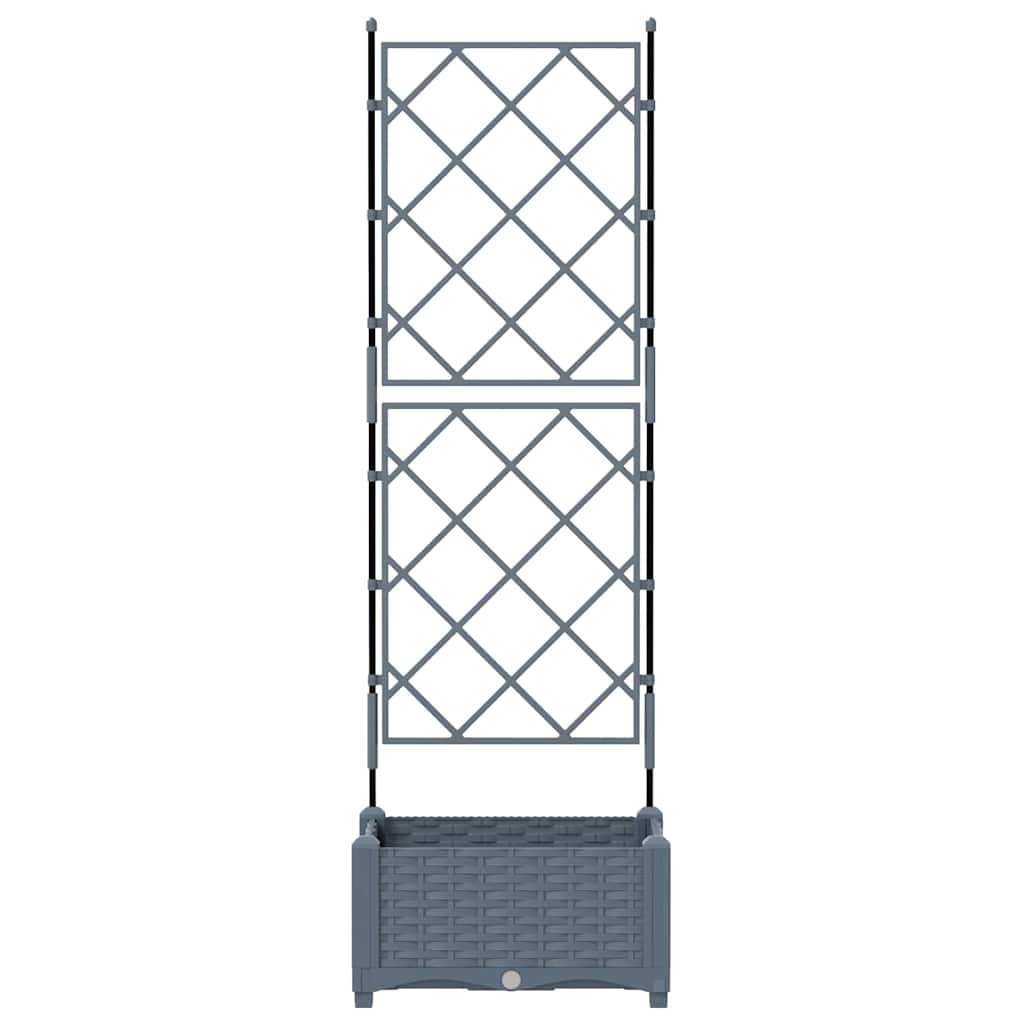vidaXL Garden Planter LiGht Grey 40 x 40 x 125.5 cm PP