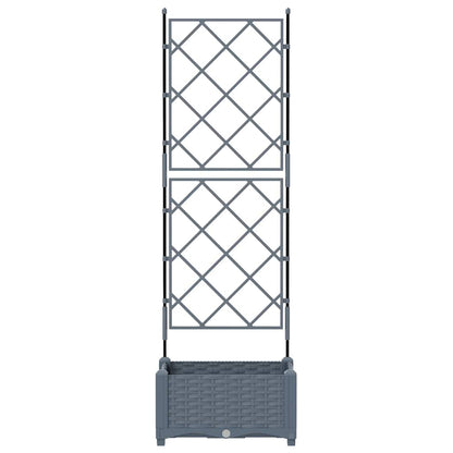 vidaXL Garden Planter LiGht Grey 40 x 40 x 125.5 cm PP