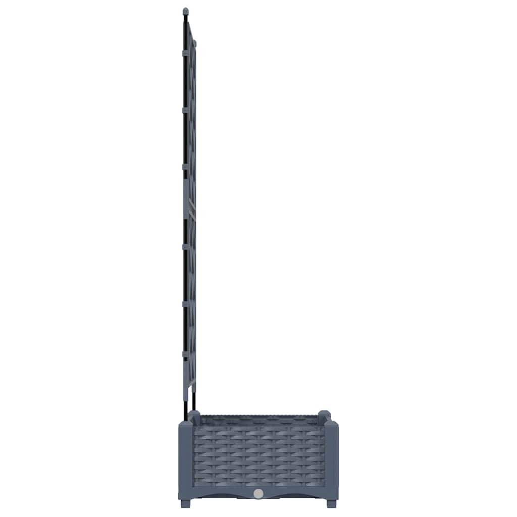 vidaXL Garden Planter LiGht Grey 40 x 40 x 125.5 cm PP
