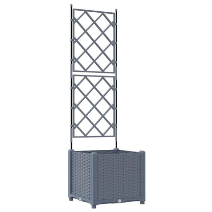 vidaXL Garden Planter LiGht Grey 40 x 40 x 143 cm PP