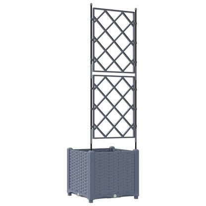 vidaXL Garden Planter LiGht Grey 40 x 40 x 143 cm PP