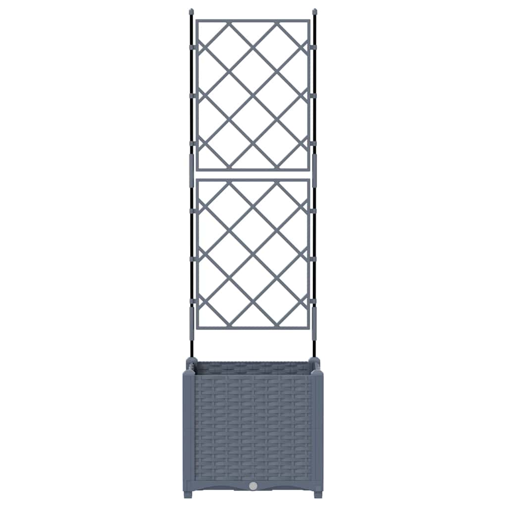 vidaXL Garden Planter LiGht Grey 40 x 40 x 143 cm PP