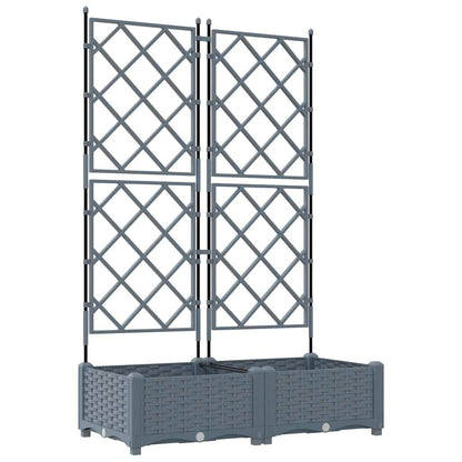 vidaXL Garden Planter 2 pcs LiGht Grey 80 x 40 x 125.5 cm PP