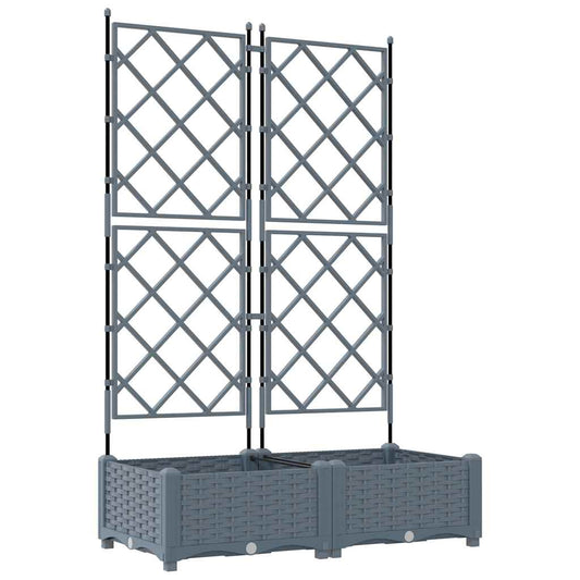 vidaXL Garden Planter 2 pcs LiGht Grey 80 x 40 x 125.5 cm PP