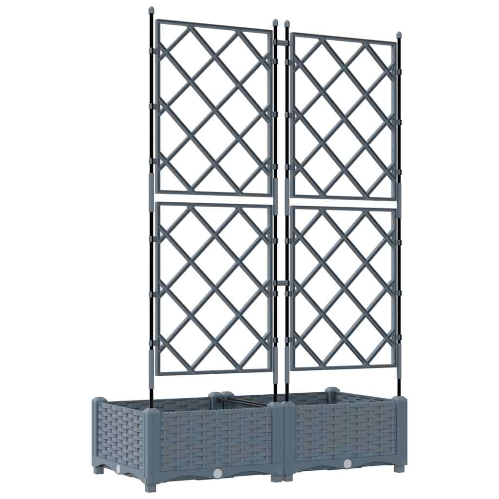 vidaXL Garden Planter 2 pcs LiGht Grey 80 x 40 x 125.5 cm PP