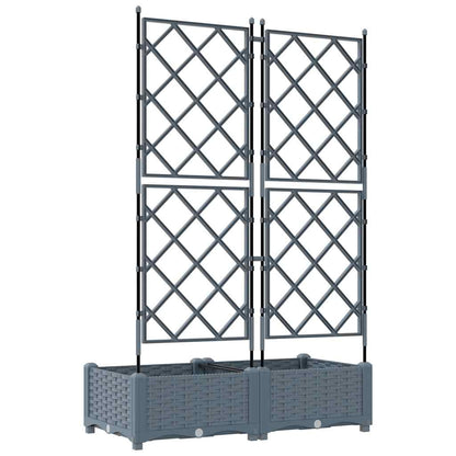 vidaXL Garden Planter 2 pcs LiGht Grey 80 x 40 x 125.5 cm PP