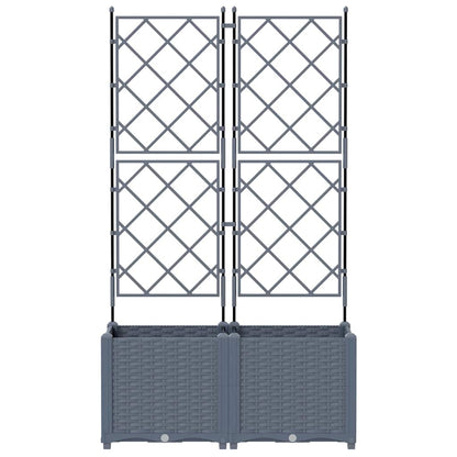 vidaXL Garden Planter 2 pcs LiGht Grey 80 x 40 x 143 cm PP