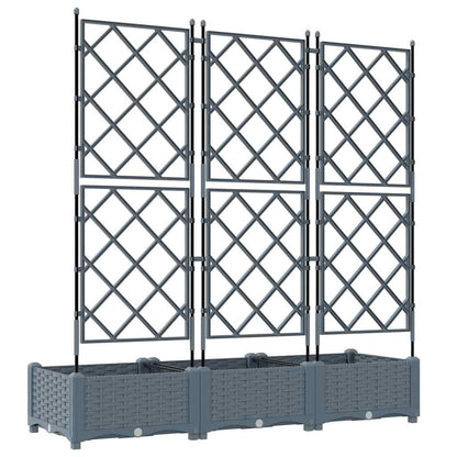 vidaXL Garden Planter 3 pcs LiGht Grey 120 x 40 x 125.5 cm PP