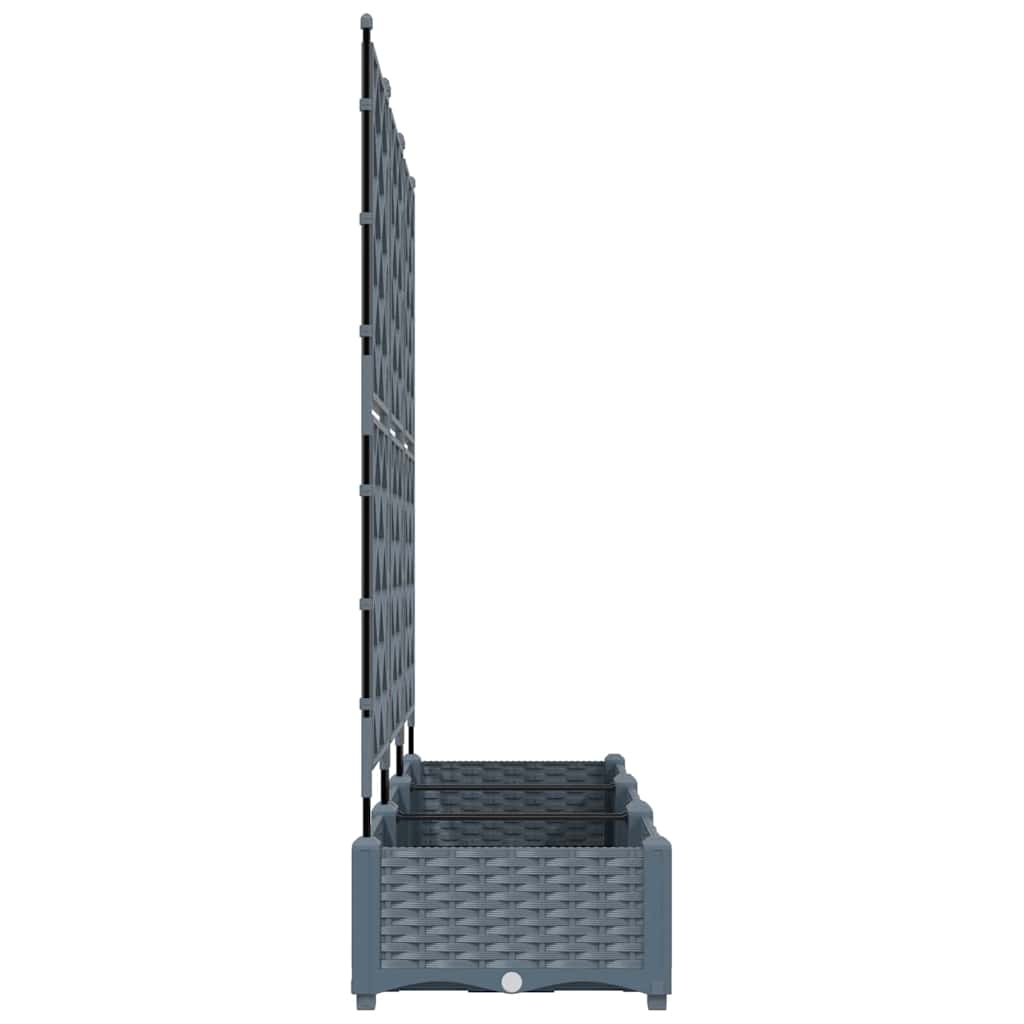 vidaXL Garden Planter 3 pcs LiGht Grey 120 x 40 x 125.5 cm PP