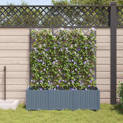 vidaXL Garden Planter 3 pcs LiGht Grey 120 x 40 x 143 cm PP