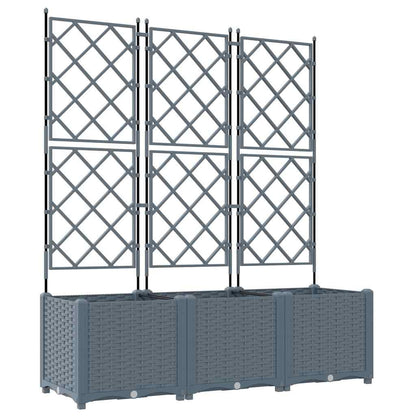 vidaXL Garden Planter 3 pcs LiGht Grey 120 x 40 x 143 cm PP