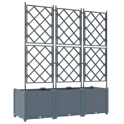 vidaXL Garden Planter 3 pcs LiGht Grey 120 x 40 x 143 cm PP