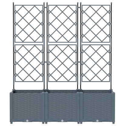 vidaXL Garden Planter 3 pcs LiGht Grey 120 x 40 x 143 cm PP