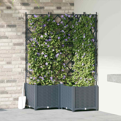 vidaXL Garden Planter 3 pcs LiGht Grey 80 x 80 x 143 cm Plastic