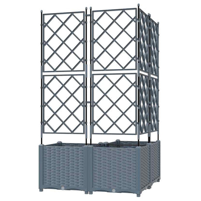 vidaXL Garden Planter 3 pcs LiGht Grey 80 x 80 x 143 cm Plastic