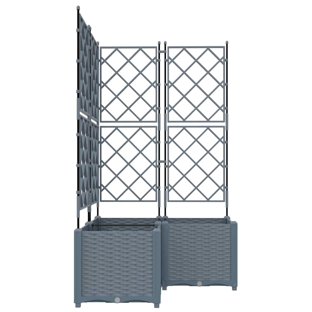 vidaXL Garden Planter 3 pcs LiGht Grey 80 x 80 x 143 cm Plastic