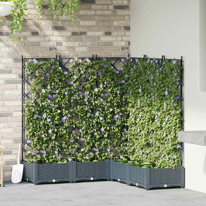 vidaXL Garden Planter 5 pcs LiGht Grey 120 x 120 x 125.5 cm PP