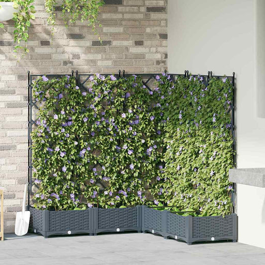 vidaXL Garden Planter 5 pcs LiGht Grey 120 x 120 x 125.5 cm PP